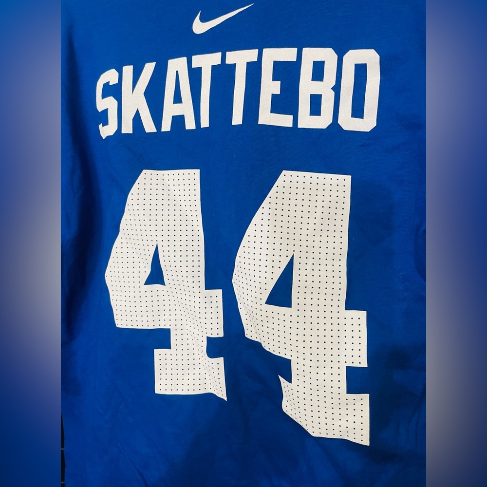 Nike Cam Skattebo Blue Jersey with White Accents Kids Large 14-16
